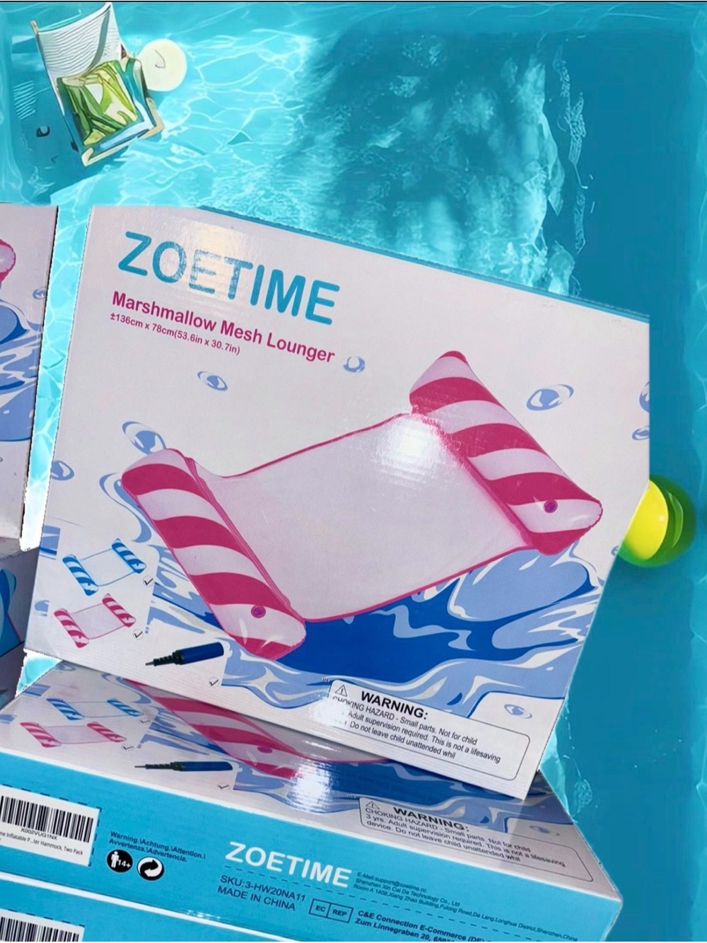 Zoetime Red & Blue Marshmallow Mesh Lounger 2 pack